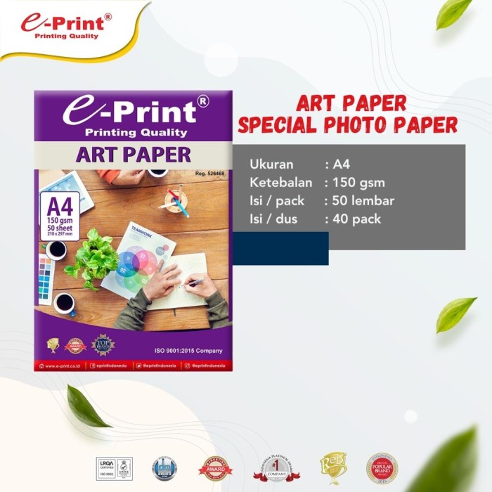 

New Kertas e-Print A4 ART PAPER 150gsm