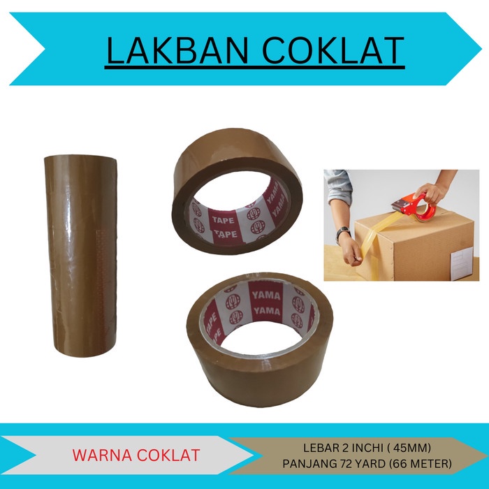 

New Lakban Coklat 2 inc isi 6 Rol - Lakban Plastik - double tape