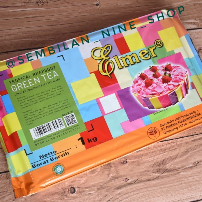 

ELMER GREEN TEA Chocolate COMPOUND 1KG Cokelat Coklat MATCHA TEH HIJAU