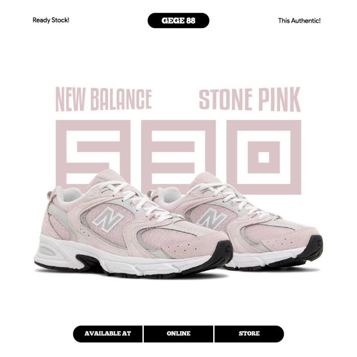 New Balance 530 Stone Pink 100% Original BNIB Sneakers Casual Pria Wanita