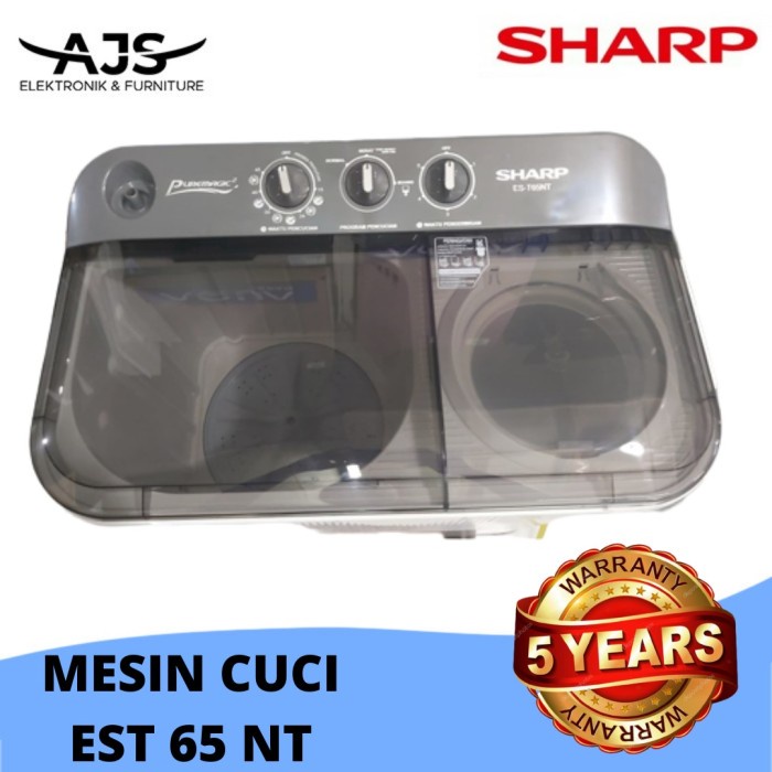 Mesin Cuci Sharp 2 Tabung 6.5 kg EST65NT