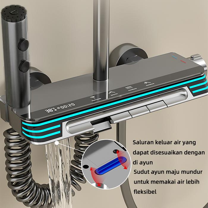 Diskon Shower Kamar Mandi Satu Set + Keran Shower + Set Shower Bathtub Stainless Steel - Set Batang