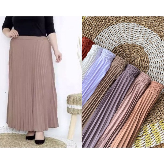 XXXL Rok Plisket Premium Jumbo Panjang / Rok Plisket Payung Jumbo