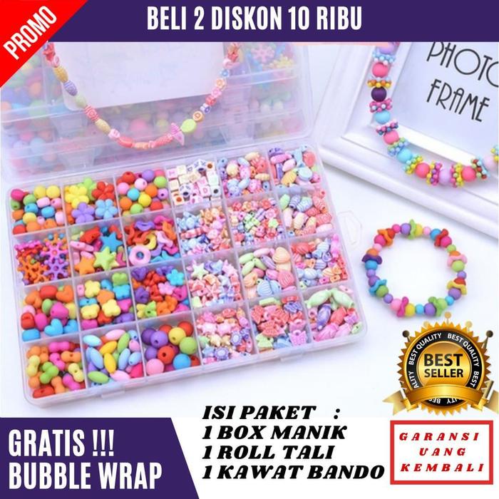 

New Mainan Anak Perempuan Manik Manik Membuat Gelang Kalung KARDUS KECIL