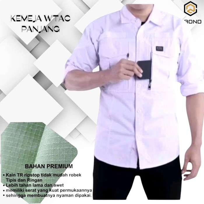 Navero-Kemeja Tactical W-Tac Panjang Merah/Putih/Kemeja Lapangan/Kemeja Pria/