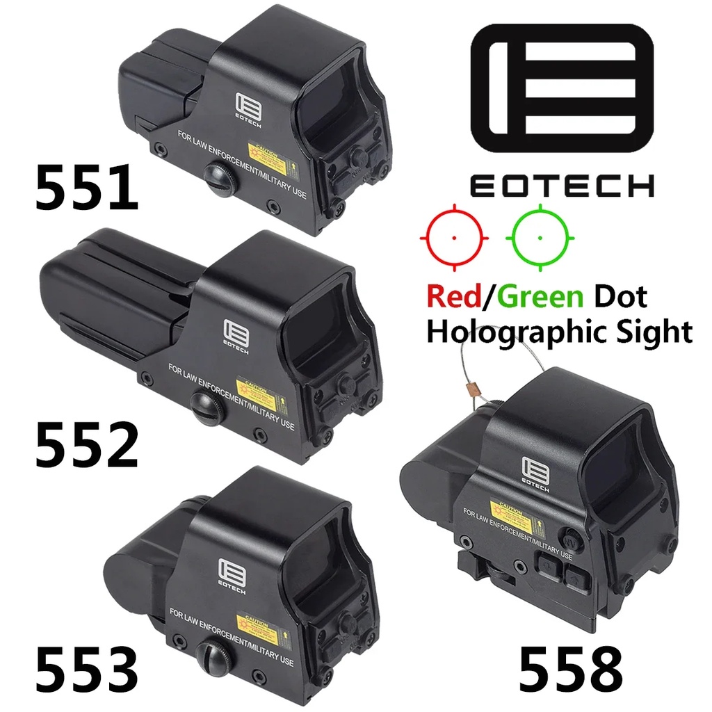 EOTech 551 552 553 558 Red Green Dot Holographic Sight Hunting Red Dot Reflex Sight Airsoft Weapon