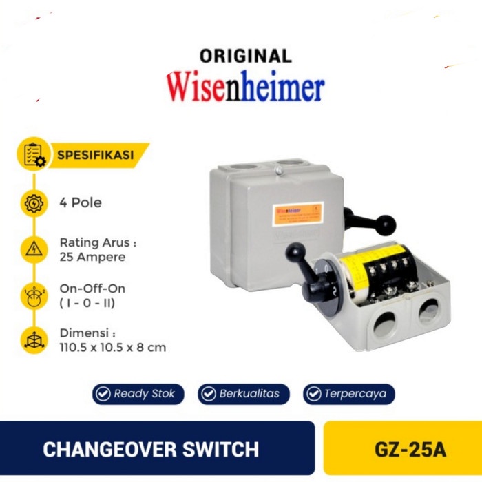 New Change Over Switch 4P 25A Wisenheimer Cos Ohm Saklar Genset 25A + Box