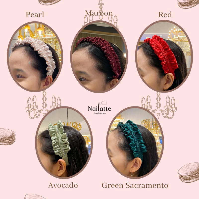 Bando Nagita Slavina Dewasa Korea Wanita Kekinian Scrunchie Bandana Bendo Bondu Terbaru Cewek