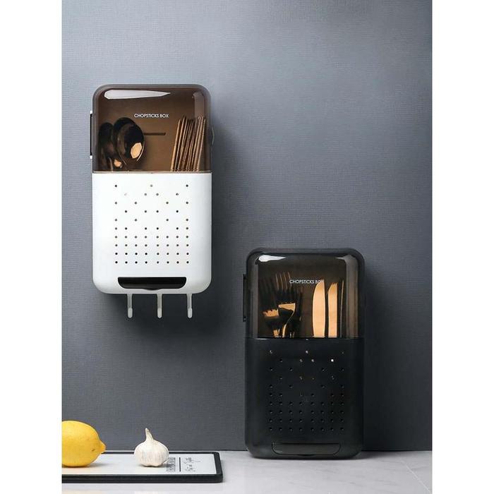 Tempat Sendok Estetik Korean Style Garpu Gantung Estetik Tertutup