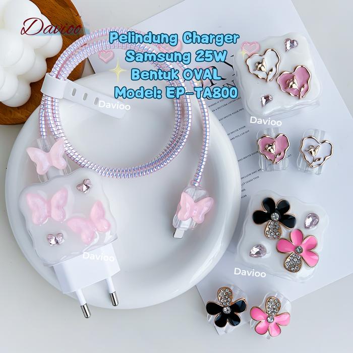 Pelindung Charger SAMSUNG 25W OVAL EP-TA800 Set 5 Item Paket Cover Pelindung Kabel & Kepala Charger