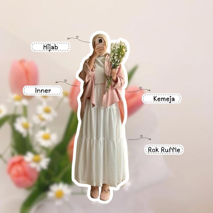 AB080 - Outfit One Set Remaja Kekinian Korean Style Hijab Outfit Pinterest Pinky Ootd Study Tour