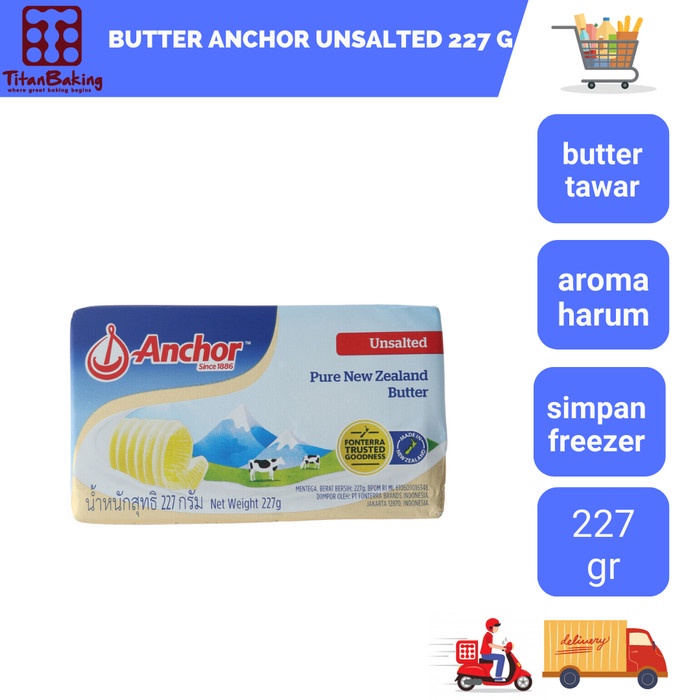 

BUTTER ANCHOR UNSALTED 227 GR (KHUSUS GOSEND & GRAB)