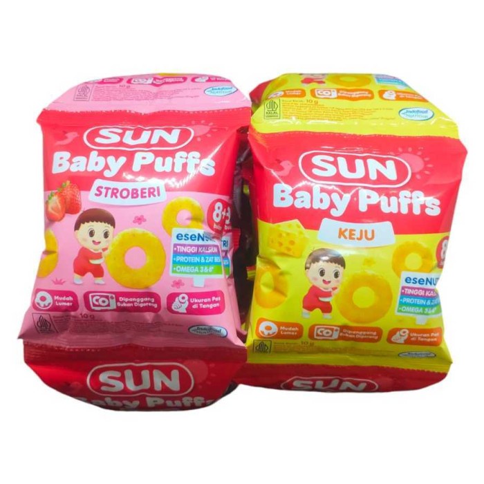 

QF75 SUN PUFFS BABY SNACK BAYI KEJU STRAWBERRY INDOFOOD MUDAH LUMER DIPANGGANG STOBERI MPASI BUKAN