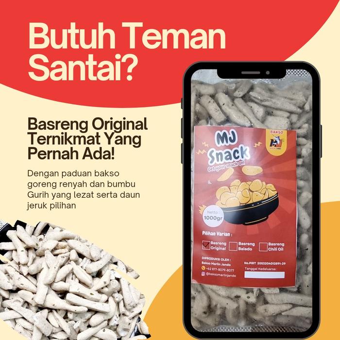 

NW327 Basreng Original MJ Snack 1Kg Cemilan Instan Food Goreng Asin Food Goreng BIG SALE