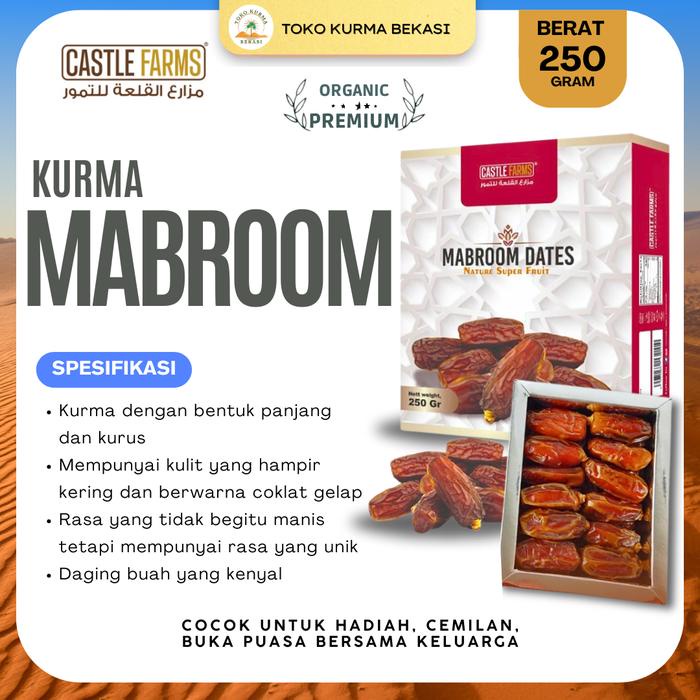 

TERBARU Kurma Mabroom Castle Farms 250Gram Korma Mabrum Premium Asli Saudi Original cocok Untuk Oleh