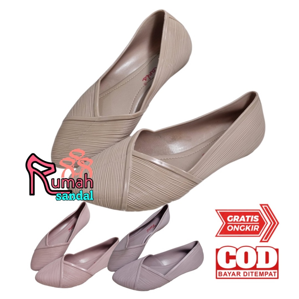 KARIS SEPATU KARET JELLY WANITA - KARIS A538-3 - SEPATU BALET - SEPATU KANTORAN KULIAH NYAMAN EMPUK