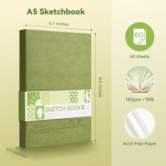 

TERBARU Arrtx sketch book hardcover A5 180gsm 60lembar ASP-03A5