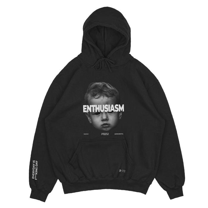 Dezirose Hoodie Enthusiasm - Hitam Sweater Hoodie Pria Distro Fleece 280gsm Tebal Premium Size M-XXL