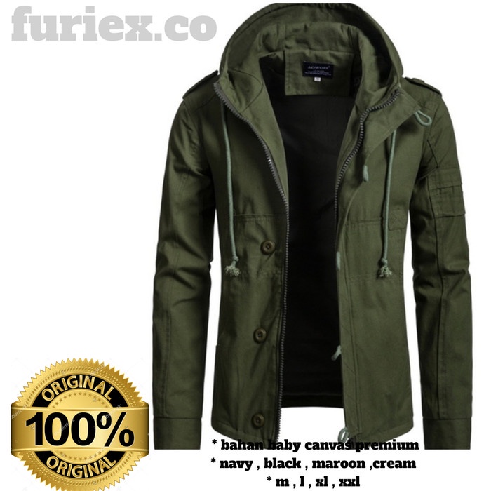 Jaket pria parka FRX Bloosey jaket hoodie keren babycanvas/best produk -AmanahJaminan