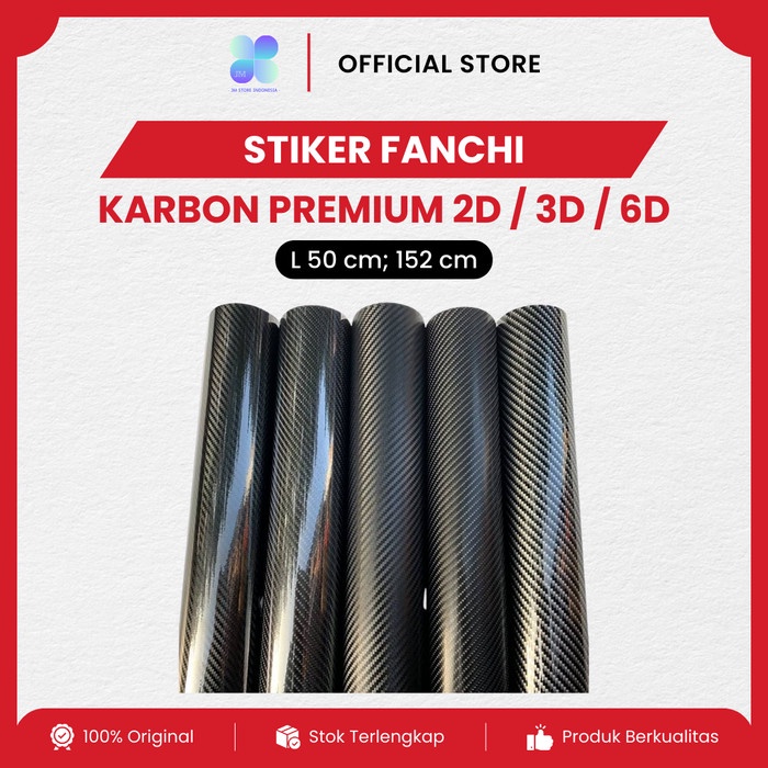 Stiker Karbon 2D 3D 6D Premium High Quality Glossy Forged Carbon Kevlar Black