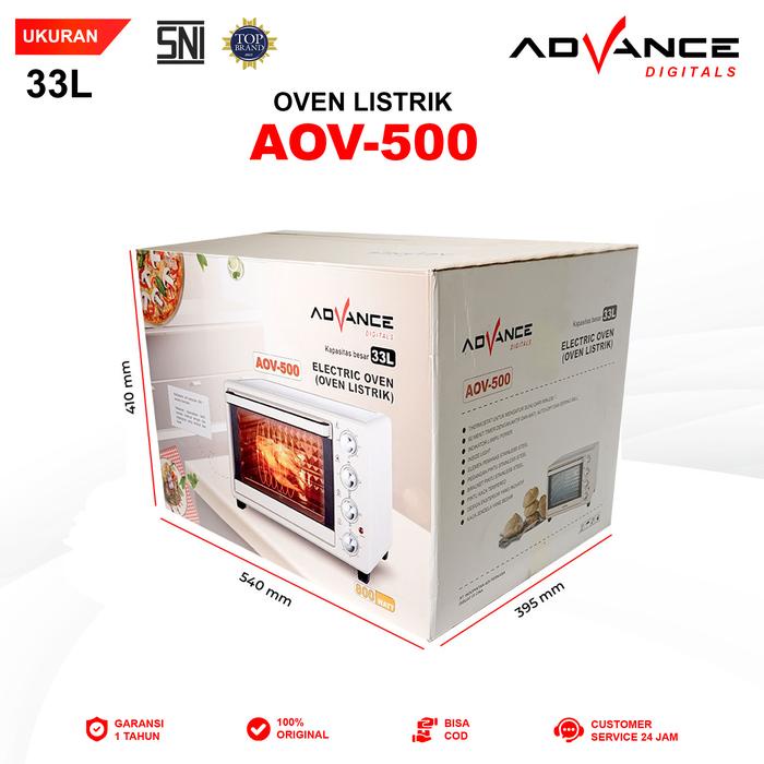 CODAdvance AOV500 Electrik Oven 33L Big Oven Listrik 800W Ayam Bakar 360 rotasi Panggang secara