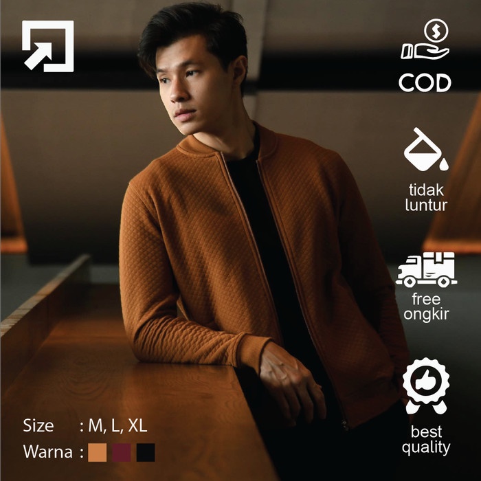Jaket Comfy Jacket Bomber Varsity Ottoman Pria -AmanahJaminan