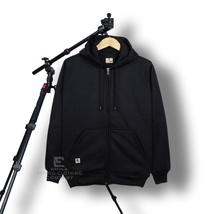 Erfolg Clothing Jaket Sweater Hoodie Zipper Pria Wanita Original Distro Brand Lokal Basic Polos