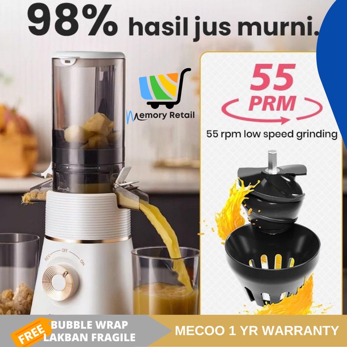 MECOO SLOW JUICER AESTHETIC JUICER BUAH SEHAT LOW WATT
