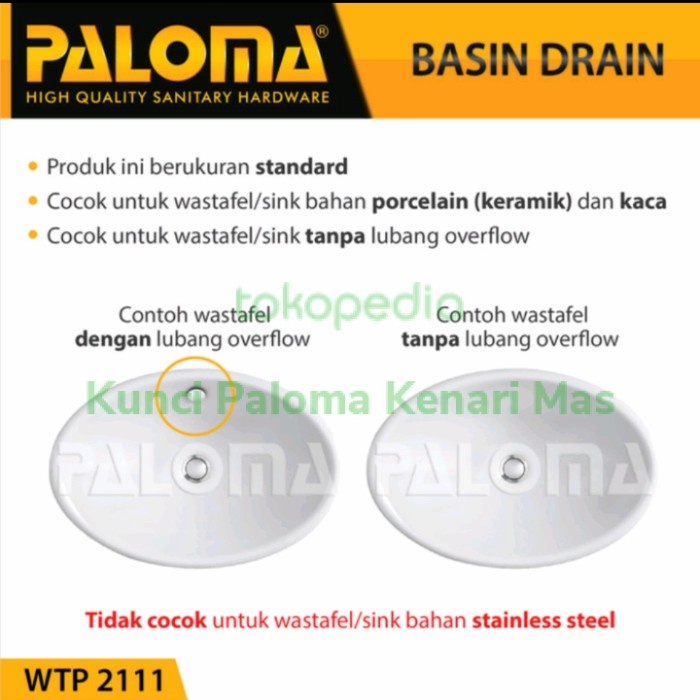 Terpopuler Paloma Wtp 2111 Afur Wastafel Kepala Sifon Model Koin Afur Wastafel