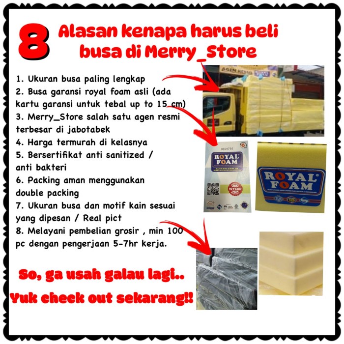 Kasur Busa YELLOW Garansi 10 Tahun - Tebal 15 CM