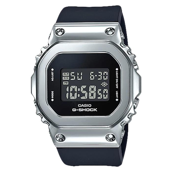 Jam Tangan Wanita Casio G-Shock Gm-S5600-1Dr S Series Metal Square Ladies Digital Dial Black Resin