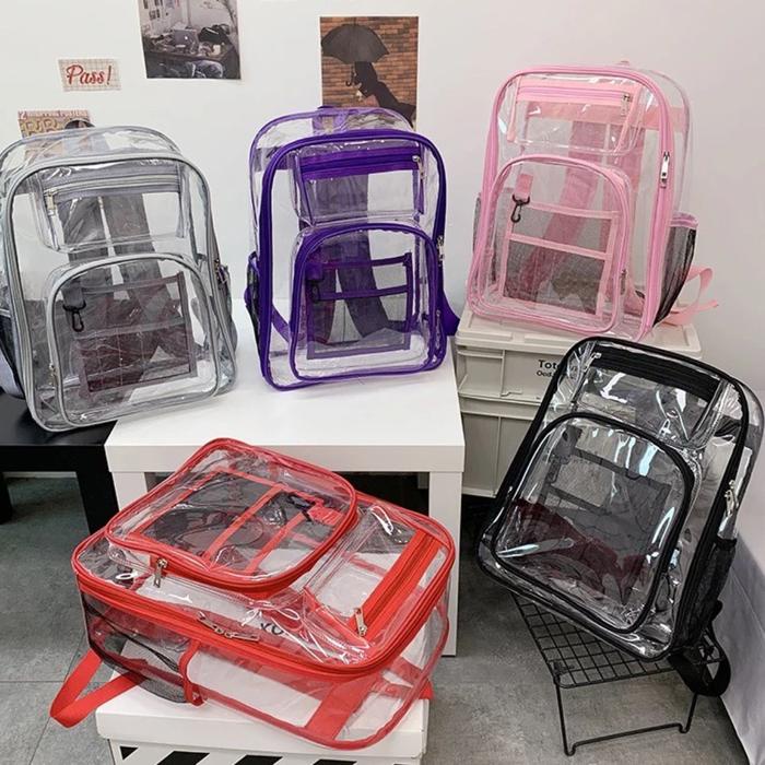 WTS- [ Tas Konser ] Tas Ransel Wanita Pvc - Transparan Plastik Untuk Konser - Muat