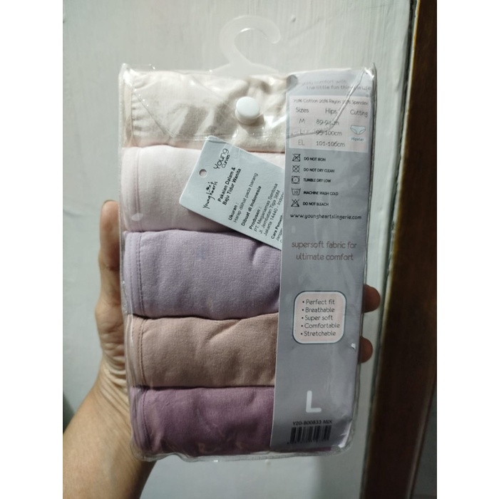 Young Hearts Panty Pack Model Hipster Low Waist Basic-833 Terlaris