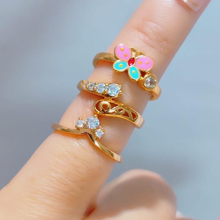 Cap- Cincin Anak Motif Cincin Anak Kecil Motif Baru Anti Karat-Bestjewlry