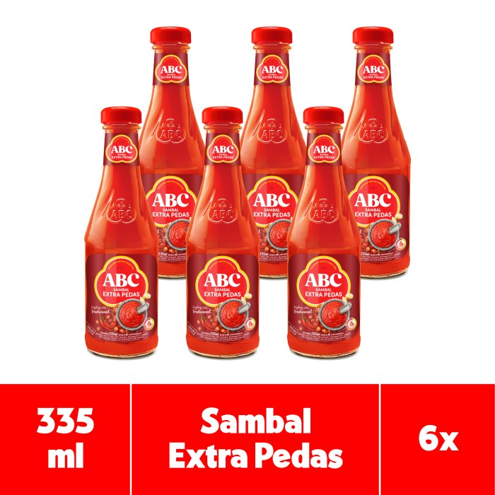 

ABC Saus Sambal Extra Pedas 335 ml - Multipack 6 pcs