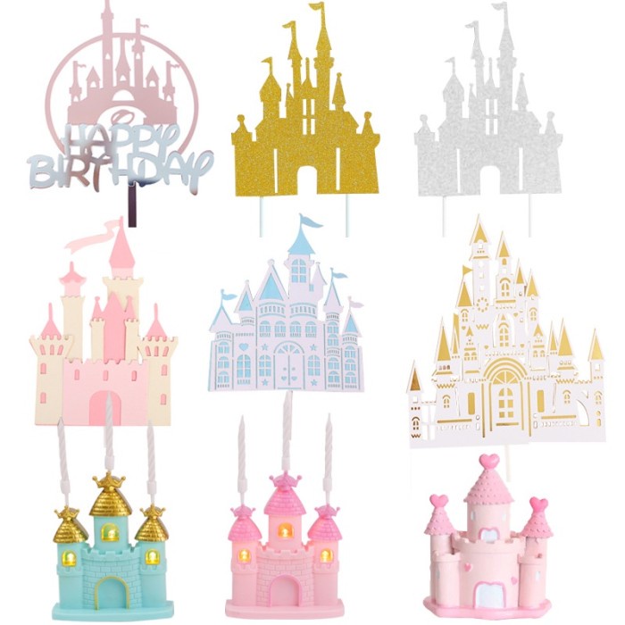 Mntb" Ccc01 Cake Topper Castle Princess Frozen Istana Hiasan Dekorasi Kue