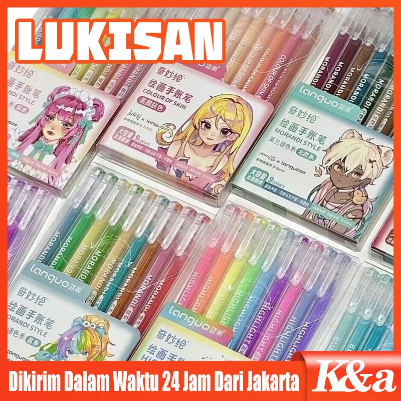 

Warna Pulpen Warna Warni Pena Gel Pen Set Pulpen Aesthetic Morandi Pastel Skin Color Pulpen Gel Pen