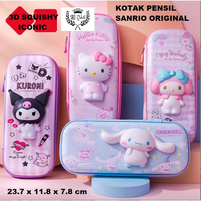 

Ready Kotak Pensil Tempat Pensil Sanrio Original 3D Squishy Waterproof Alat Sekolah