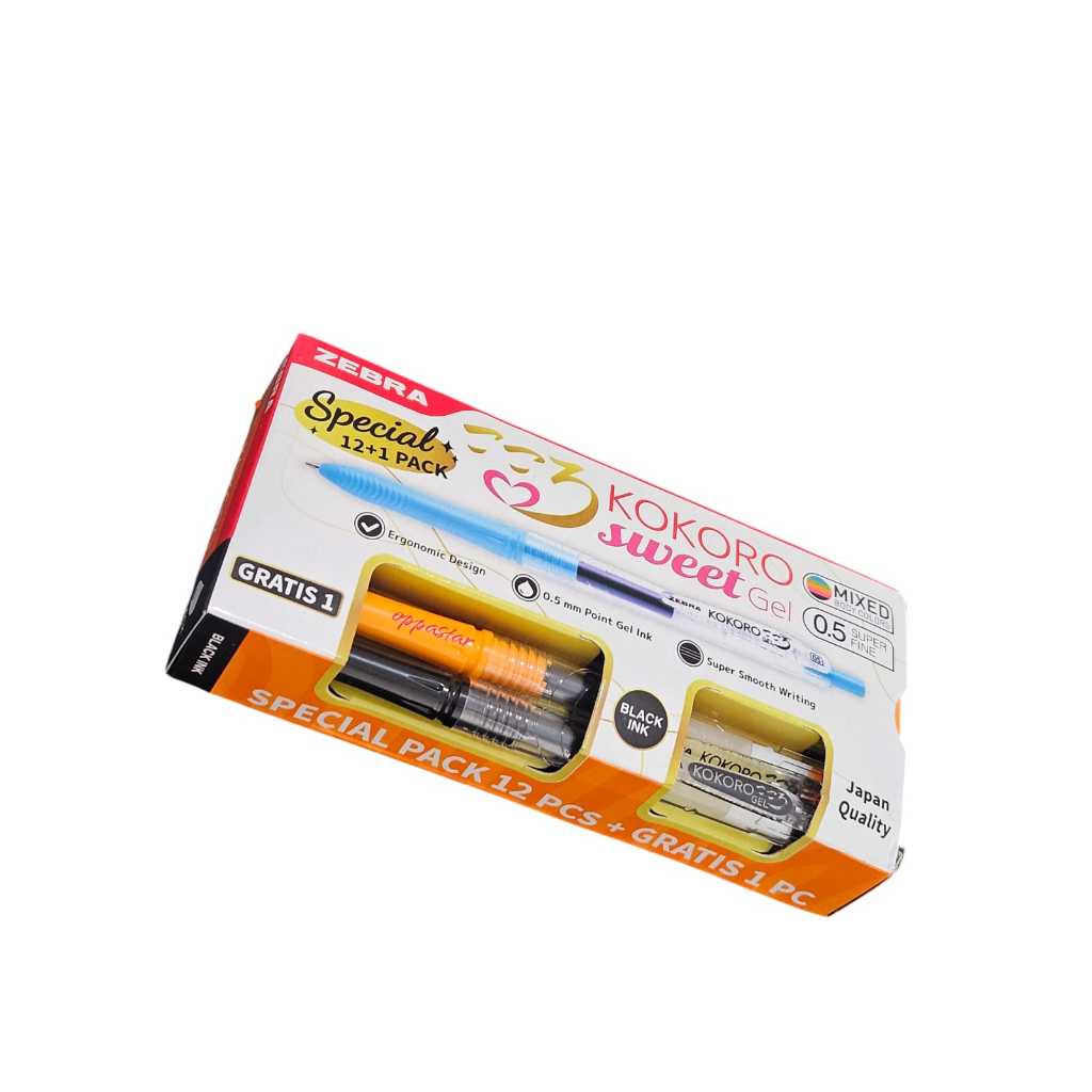 

Pen Pulpen Ballpoint Zebra Kokoro Sweet Gel 0.5 Hitam Per Lusin Isi 12 Pcs Dw05