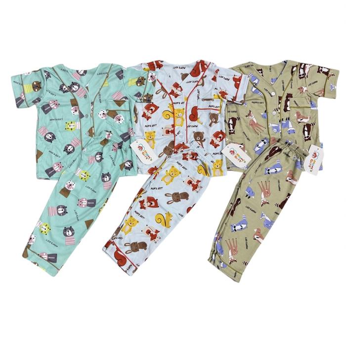 Kiddora- setelan baju bayi moms gift pendek celana panjang size M L XL / PIYAMA BAJU TIDUR ANAK