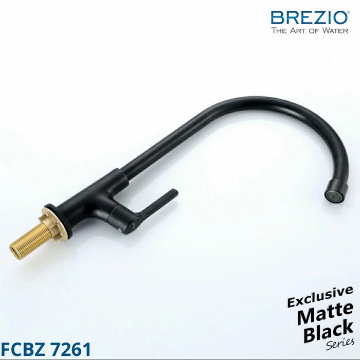 Unik Brezio Fcbz 7261 Keran Air Dapur Wastafel Cuci Piring Kran Angsa Black