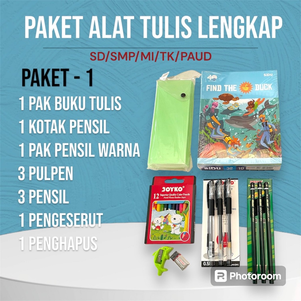 

Paket ATK Lengkap SD/SMP/SMK/SMA Buku Tulis / Alat Tulis Sekolah Dw05