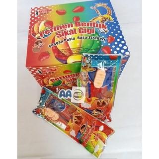 

Kuliner.Kita Permen Bentuk Sikat Gigi Dengan Pasta Rasa Stroberi Isi 30 X 15Gr