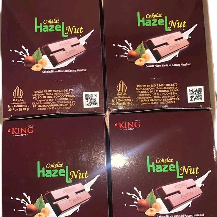 

Kuliner.Kita Coklat Huzelnut D'King 1 Dus Isi 4 Pak
