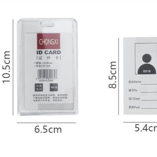 

TERMURAH Tempat Kartu Id Card Akrilik 2 Sisi Bening Transparan Vertikal Kartu Nama 2 Sisi Tempat ID