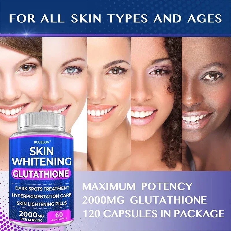 NEW GLUTATHIONE WHITENING CAPSULES 2000MG GLUTATHIONE - SKIN WHITENING, DARK SPOTS, MELASMA AND
