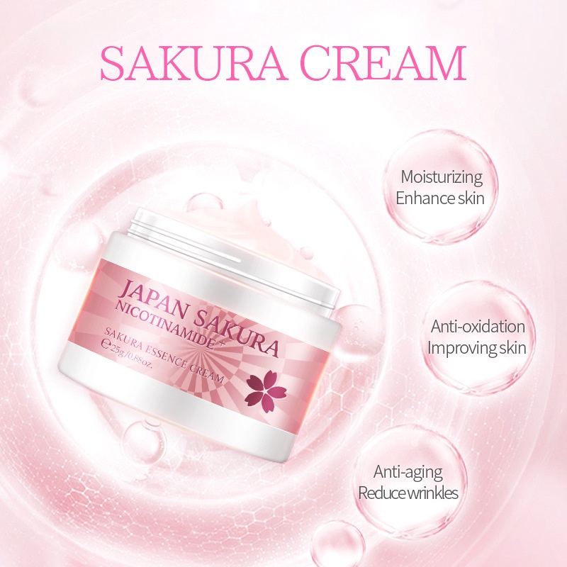 IMPORT 25G SAKURA SNAIL COLLAGEN FACE CREAM KEEP NOURISHING REMOVE WRINKLE HYALURONIC ACID FACE CARE
