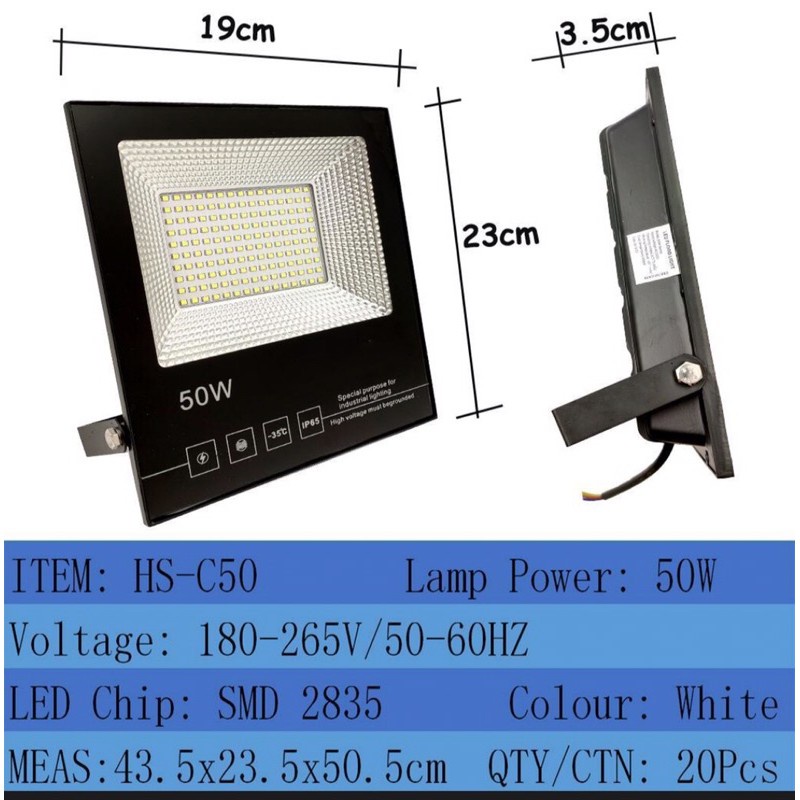 LAMPU SOROT LED 50 WATT LAMPU SOROT LED 50W LAMPU TAMAN 50W LAMPU TEMBAK 50 WATT SPOTLIGHT 50 Watt