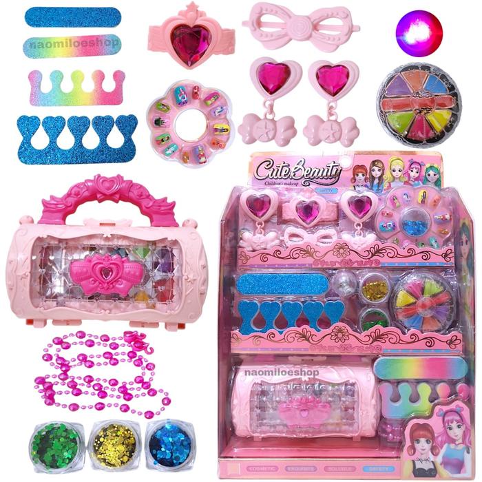 Best Seller Koper Kecantikan Komplit Set Nail Art Mainan Make Up N Kosmetik Mainan Anak Perempuan