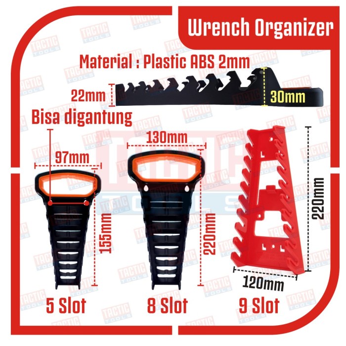 Rak Kunci Ring Pas 9 slot / Wrench Organizer